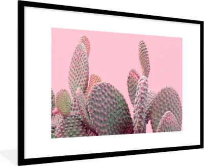 Produktbild von MuchoWow® Gerahmtes Poster Kaktus - Pflanzen - Sommer 90x60 cm - Poster mit Schwarzem Bilderrahmen Wandposter Rahmen Foto Bilder - Wanddekoration - Fotos