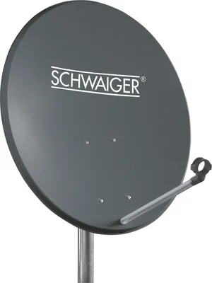 A satellite dish is shown against a white background.