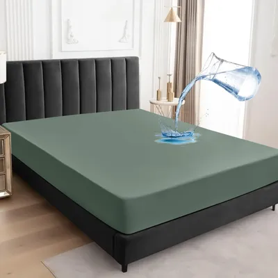 Obrázek produktu pro Voděodolná matrace na dvojlůžko - 135x190 cm, olivově zelená