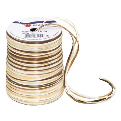 Produktbild von C.E. Pattberg Geschenkband Raffia matt braun/creme