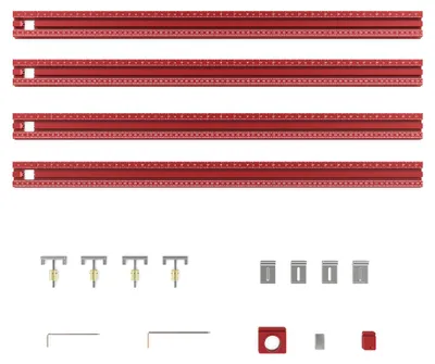 Obrázok produktu pre ENJOYWOOD Frézovacia šablóna 600 mm na drážky, nastaviteľná šablóna pre frézu s metrickou/imperiálnou stupnicou na dokonalé drážkovanie dreva