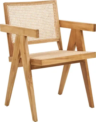 Produktbild von BELIANI Stuhl Hellbraun Rattangeflecht Mahagoni Holz Natürlich Wiener Geflecht Modernes Design Esszimmerstuhl Akzentstuhl