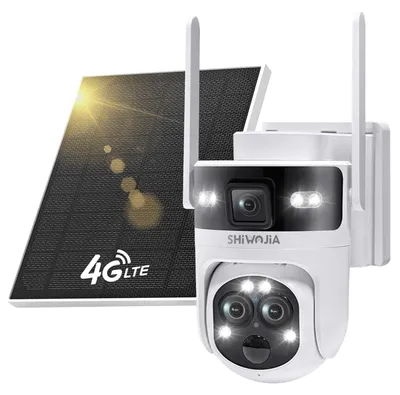 Immagine prodotto di SHIWOJIA: Telecamera solare Wi-Fi da esterno, 2K, 4MP, con rotazione a 360° e funzionalità di videosorveglianza