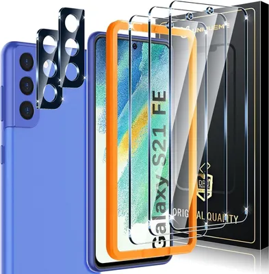 Produktbild von Schutzglas Samsung Galaxy S21 FE 5G [3+2 Stück] Positionierungshilfe Kameraschutz 9H Härte Klar
