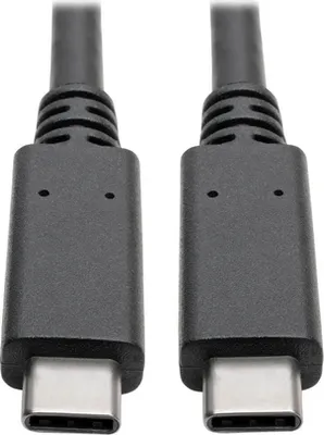 Produktbild von Eaton Tripp Lite Series USB-C Cable (M/M) - USB 3.2, Gen 2 (10 Gbps), 5A (100W) Rating, Thunderbolt 3 Compatible, 3 ft. (0.91 m) - USB-Kabel - 24 pin USB-C (M) zu 24 pin USB-C (M) - USB 3.1 Gen 2 - 20 V - 5 A - 91.4 cm - geformt - Schwarz