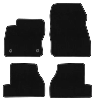 Produktbild von Velours-Fußmatten für Ford Focus MK3 USA 2010-2019 (Limousine/Kombi) – 4-tlg, Schwarz, passgenau – Wielganizator BASIC