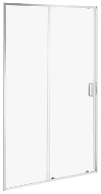 Produktbild von BELIANI Duschschiebetür Silber Hartglas u. Aluminiumprofile 120 cm Breit 190 cm Hoch Modern Klarglas Gleittür Einzelschiebetür Duschtür für Nische