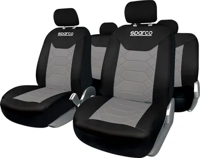 Productafbeelding van SPARCO BK Zitbeschermer, set voor voor- en achterbank, polyester, zwart/grijs