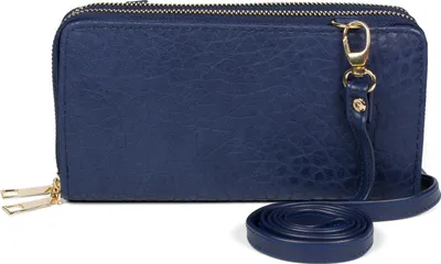 Produktbild von styleBREAKER Damen 2 in 1 Mini Bag Umhängetasche mit genarbter Oberfläche, Geldbörse, Handytasche, Schultertasche 02012364