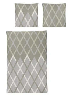 Produktbild von Irisette Fein-Biber Bettwäsche-Garnitur Carlo-8409 Größe 155x220+80x80 cm Farbe grün-30
