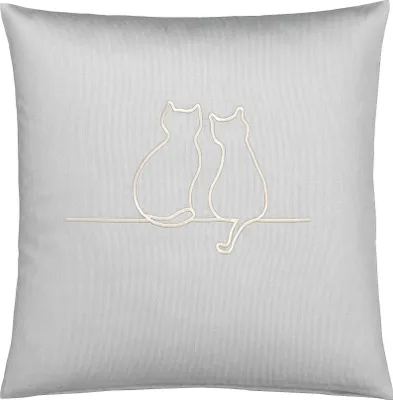 Produktbild von elegante Mako-Satin-Kissenbezug einzeln Its You & Me Farbe Creme Größe 40x80