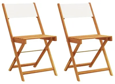 Image de Ensemble de 2 chaises de bistrot en bois d'acacia crème
