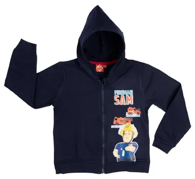 Produktbild von Feuerwehrmann Sam Kapuzenpullover für Jungen mit Reißverschluss Hoodie Sweatjacke Blau 110-116