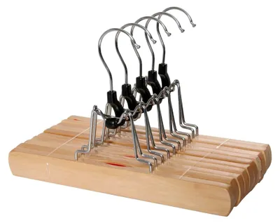 Produktbild von 25x Hosenspanner Kleiderbügel Klemmbügel Hosenhalter Hosenbügel Holz Hosen