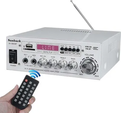 Obrázok produktu pre Stereo zosilňovač s Bluetooth a karaoke, LED displej, univerzálny