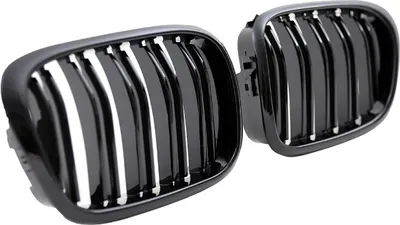 Produktbild von 2x Grill Kühlergrill Schwarz Hochglanz Doppelsteg passend für BMW 5er E39 + M M5