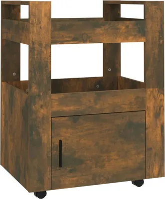 Obrázek produktu pro vidaXL Kuchyňský vozík Smoked Oak 60x45x80 cm Materiál dřeva