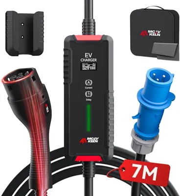 Image de Câble de recharge pour véhicule électrique de type 2 - Câble de recharge pour voiture électrique - Câble de charge pour véhicule électrique - Câble de recharge de type 3 - Câble avec prise CEE