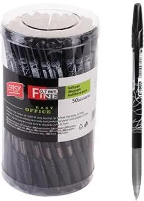 Produktbild von EASY FINE Kugelschreiber, schwarze Halbgelmine, 0,7 mm, 50 Stück in der Packung