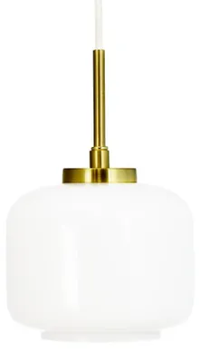 Produktbild von Pendelleuchte LED, Hängelampe, Deckenlampe Pendel, Pendellampe Esstisch, Pendelleuchte für Wohnzimmer, Skandinavische Design, ARP D15 opal/messing