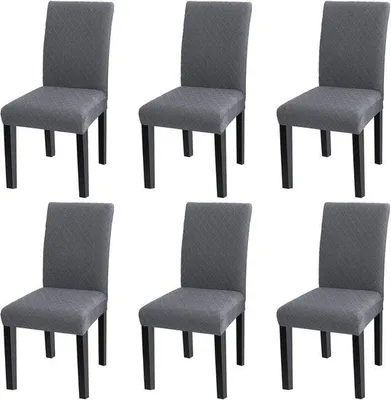 Produktbild von Famanu Stuhlbezug waschbar - Set von 6 - Dunkelgrau