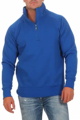 Produktbild von Mivaro Herren Troyer Halfzip in Blau - Pullover mit halbem Reißverschluss - Zip-Sweatshirt mit Fleece Innenseite, Regular Fit, robuster Baumwollmix, Größen XS bis 5XL
