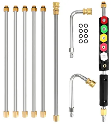 Produktbild von Hochdruckreiniger Verlängerungslanze Verlängerungsrohr - 4000 PSI - 6 Sprühdüsen - 1/4" Schnellkupplung