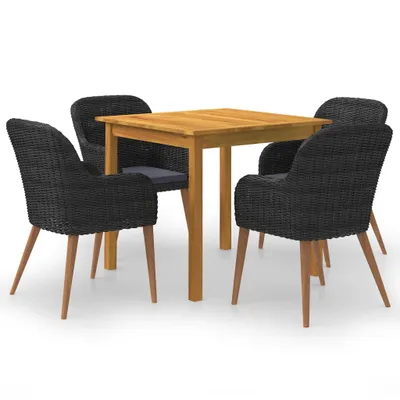 Produktbild von The Living Store 5-tlg. Garten-Essgruppe Schwarz