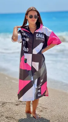 Produktbild von Solar Vibes Pink Damen-Strandponcho CACAO Beachwear™️ - L (185-200)