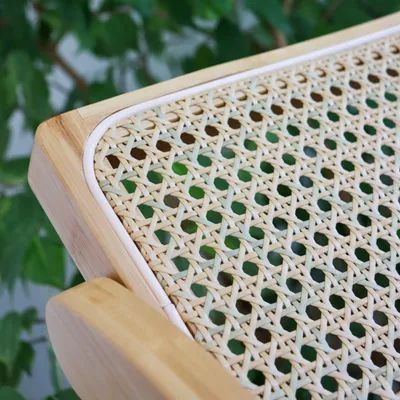 Obrázek produktu pro hjh LIVING skládací židle TUDELA BAMBOO bambus, ratan boční židle židle pro hosty židle skládací až do nosnosti 130 kg