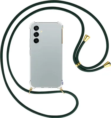 Produktbild von Handykette Backcover-Schutzhülle mit Band (Metall goldfarben) für Samsung Galaxy A54 5G (6.4'') - dunkelgrün
