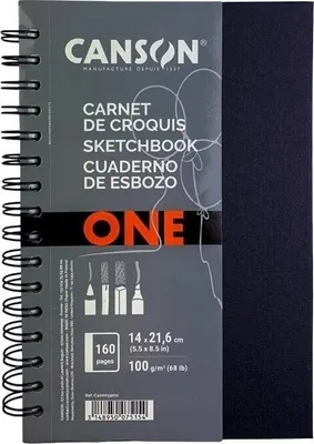 Obrázok produktu pre Canson Book Spiral-Bound Short Side One Skicár 80 21,6 x 14 cm 100 g Portrait