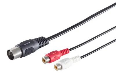 Produktbild von Verlängerung 5-pol.Stecker/2Cinchbuchse Masse 0,2m