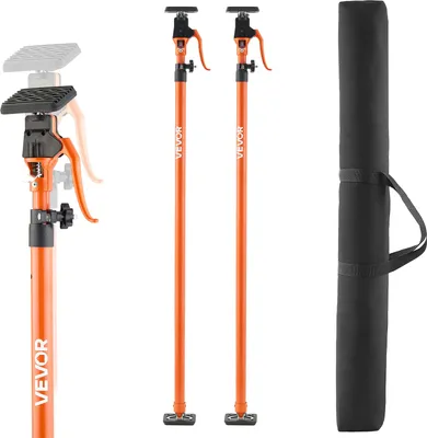 Obrázek produktu pro VEVOR jednoruční podpěra, 2 ks, stropní podpěra 125-291 cm, teleskopická ocelová podpěra, montážní podpěra s nosností do 90 kg pro instalaci skříní, zvedání sádrokartonových desek, nákladních tyčí