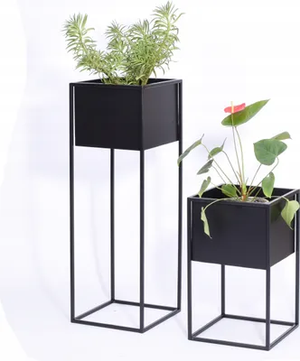 Produktbild von Blumenständer, Blumenhocker, Blumentopfständer Modern Pflanzenstand Pflanzenständer Pflanzenhocker, im Loft-stil, Stahl pulverbeschichtet 2 Stuck
