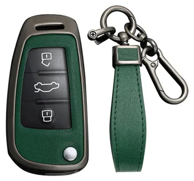 Schlüsselhülle für Audi Klappschlüssel, Metall, Grün