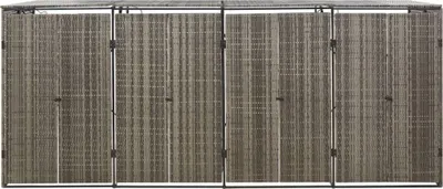 Produktbild von vidaXL Mülltonnenbox für 4 Tonnen Grau 274x80x117 cm Poly Rattan