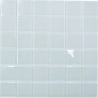Produktbild von Glasmosaik weiß grünstich Mosaikfliese Wand Fliesenspiegel Küche Dusche Bad