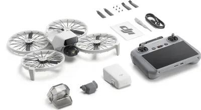 Produktbild von DJI Flip, 4 Rotoren, 48 MP, 3840 x 2160 Pixel, 16 m/s, 3110 mAh, Schwarz, Weiß