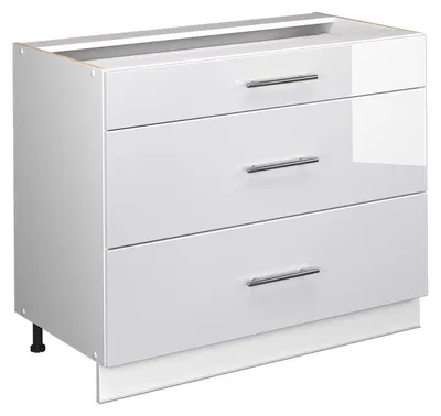Obrázok produktu pre Kuchynská spodná skrinka Vicco Fame-Line Biely vysoký lesk/biely 100 cm bez pracovnej dosky, Model 61620