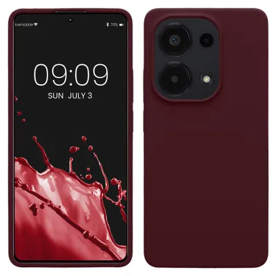 Produktbild von kwmobile Handyhülle für Xiaomi Redmi Note 13 Pro 4G Hülle - Case Silikon - Kabelloses Laden - Schutzhülle Cover in Bordeaux Violett