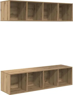 Obrázek produktu pro vidaXL Televizní komoda, sada 3 kusů, Imitace dřeva Artisan Oak