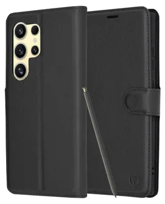Obrázok produktu pre Techsuit Leather Folio – puzdro na Samsung Galaxy S24 Ultra – čierny