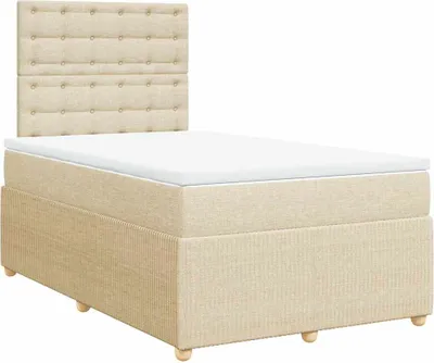 Produktbild von vidaXL Boxspringbett mit Matratze Creme 120x190 cm Stoff