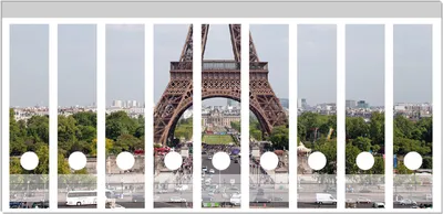 Produktbild von Wallario Ordnerrücken Sticker, selbstklebend für breite Ordner, 9 Stück, Motiv Eiffelturm in Paris