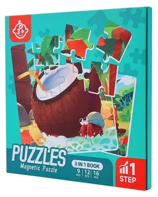 Produktbild von Magnetisches Puzzle - Obst & Früchte - 3 in 1 Buch - Level 1 - Reisespielzeug ab 3 Jahren