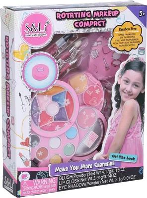 Produktbild von Kosmetikset zweistöckig mit Lidschatten, Lipgloss, Rouge und Spiegel
