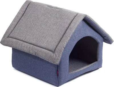 Produktbild von BOUTIQUE ZOO Elegant Hundebett/Größe XL: 44 x 55 x 43 cm/ Hundebett für kleine/mittlere/große Hunde | Hundesofa, Hundekissen | Grau/Blau