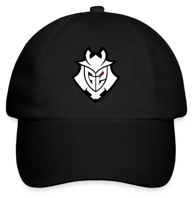 Produktbild von Spreadshirt G2 Esports Logo Schwarz Linien Baseballkappe, One size, Schwarz/Schwarz