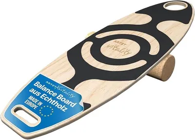 Imagen del producto de Tabla de equilibrio con rodillo de corcho | Tabla de equilibrio de madera